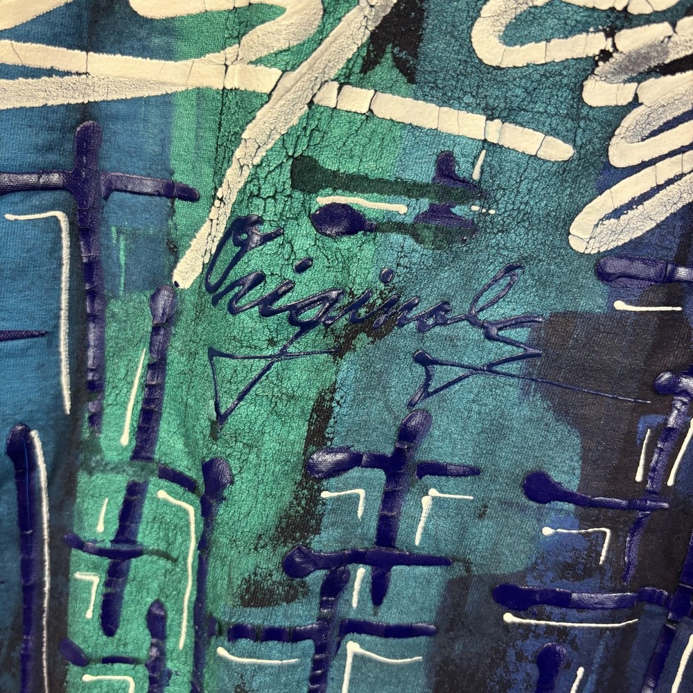 Vintage Y2K Miskeen Originals Hand Painted Shirt Mens 2XL Navy Graphic Art 2000s - Picture 9 of 12